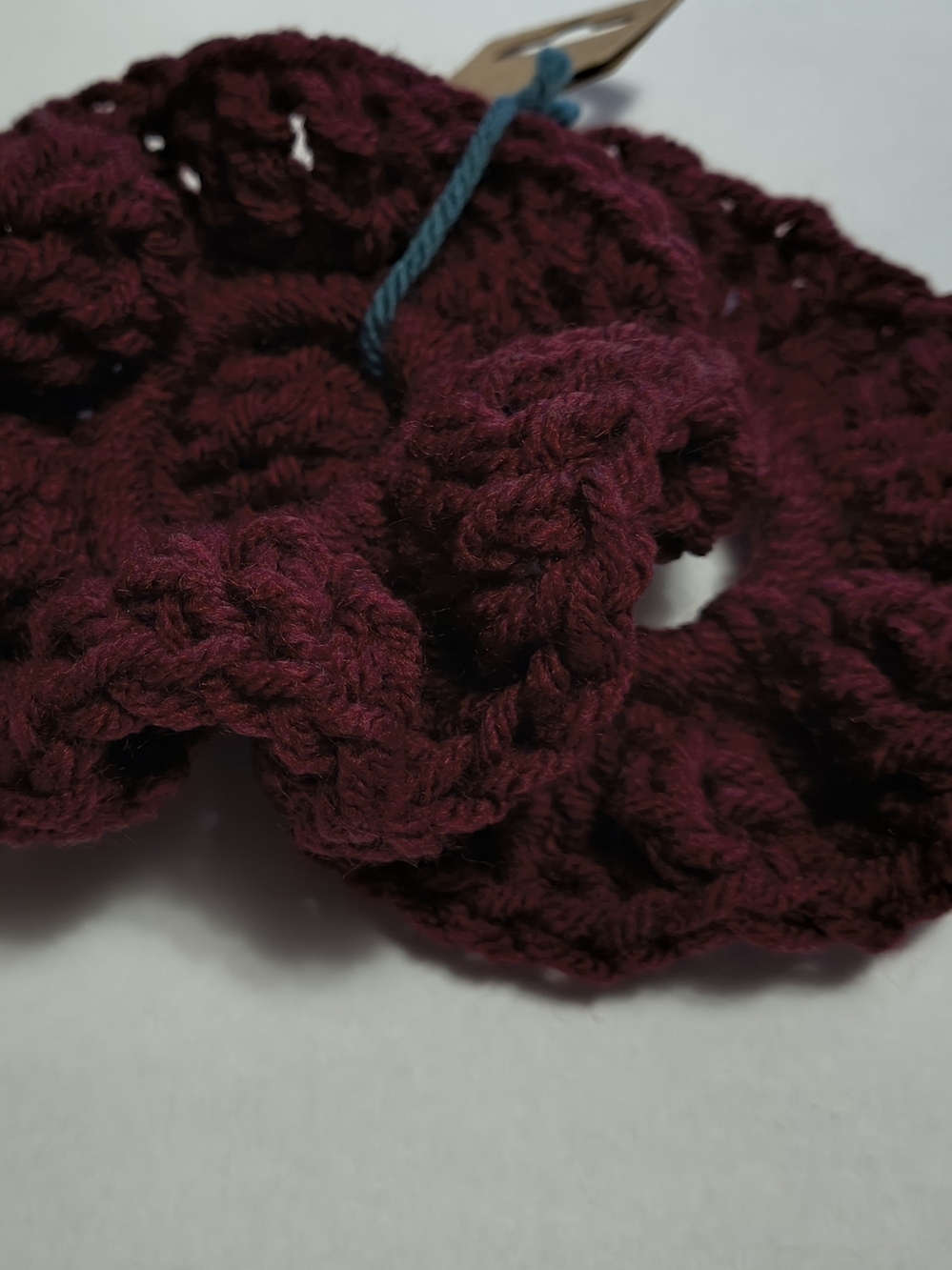 Handmade Crochet Scrunchies in Deep Wine